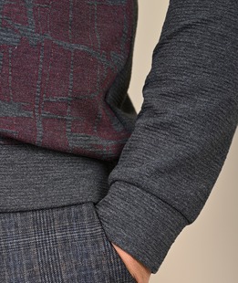 Ανδρική ζακέτα σκούρο γκρι με διακοσμητικά στοιχεία