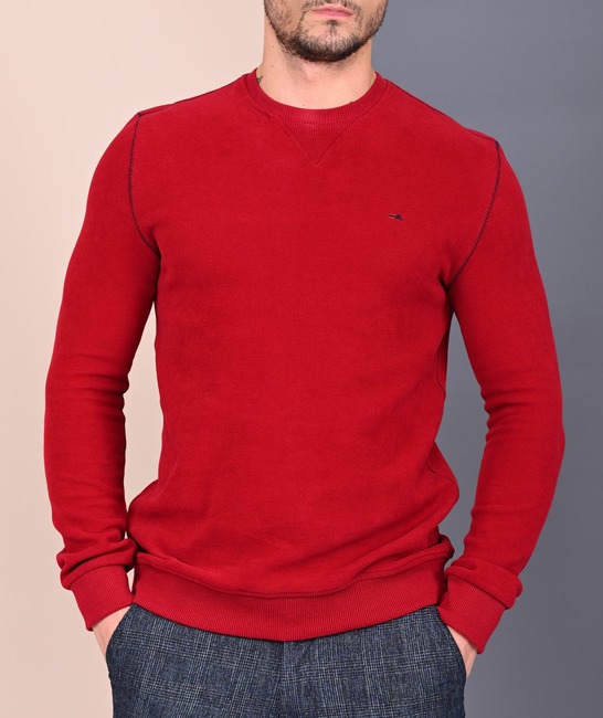 Ανδρική μπλούζα μπορντό με ανάποδες ραφές
