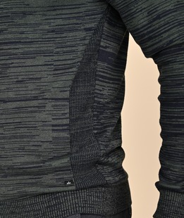 	Ανδρική πλεκτή πράσινη ζακέτα τύπου μελανζ με κουκούλα