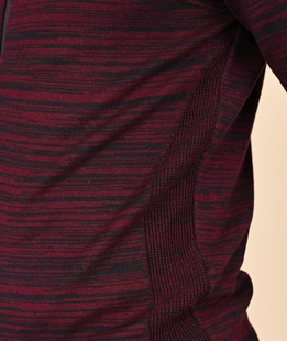 Ανδρική πλεκτή μπορντό  ζακέτα τύπου μελανζ με κουκούλα