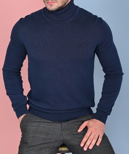 Ανδρικό πλεκτό ζιβάγκο χρώμα σκούρο μπλε