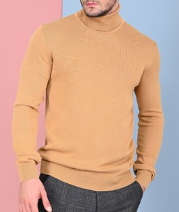 Ανδρικό πλεκτό ζιβάγκο μουσταρδί χρώμα