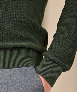 Ανδρικό ανάγλυφο πουλόβερ χρώμα πράσινο