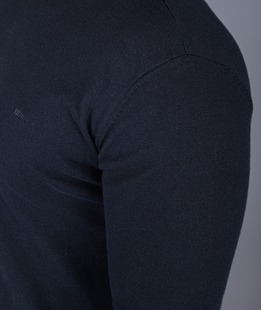 	Μονόχρωμο σκούρο μπλε ανδρικό πουλόβερ