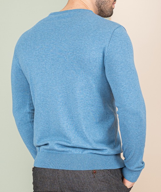 	Μονόχρωμο γαλάζιο ανδρικό πουλόβερ
