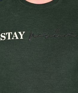 Ανδρική πράσινη μπλούζα με στρογγυλή λαιμόκοψη STAY