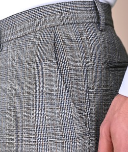 Ανδρικό καρό παντελόνι ανοιχτό γκρι