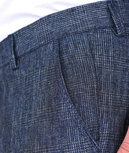 Ανδρικό καρό παντελόνι σκούρο μπλε