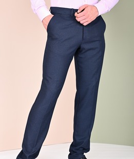 Σκούρο μπλε ανδρικό παντελόνι με μαύρες ρίγες