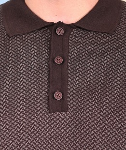 Ανδρικό πουλόβερ σε καφέ ματ χρώμα