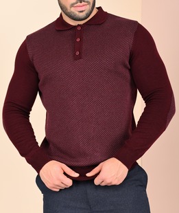 Ανδρικό πουλόβερ μπορντό 