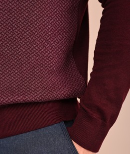 Ανδρικό πουλόβερ μπορντό 