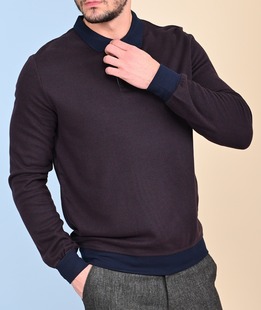 Ανδρική μπλούζα με σκούρο μπλε γιακά