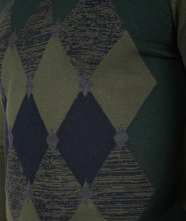 Ανδρικό πράσινο πουλόβερ σε ρόμβος 