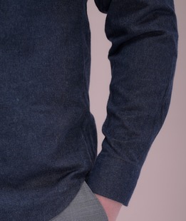 Ανδρικό μπλε πουκάμισο με τσέπη σε μέγεθος Big Size