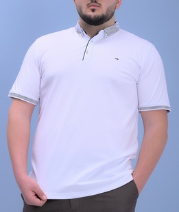 Ανδρικό λευκό μπλουζάκι μεγάλο μέγεθος με λογότυπο 