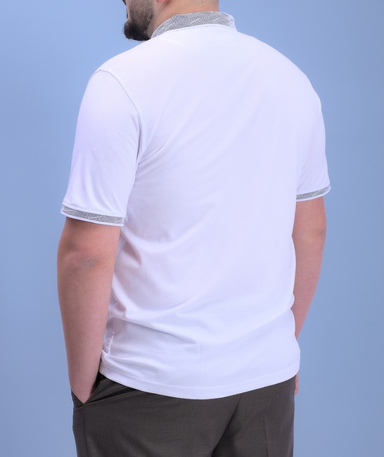 Ανδρικό λευκό μπλουζάκι μεγάλο μέγεθος με λογότυπο 