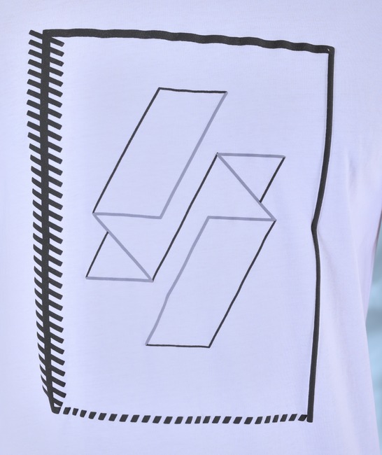 Ανδρικό μπλουζάκι λευκό με τρισδιάστατη φιγούρα