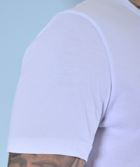 Ανδρικό μπλουζάκι λευκό με τρισδιάστατη φιγούρα