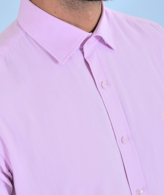 Ροζ ανδρικό αμπιγέ πουκάμισο με λογότυπο