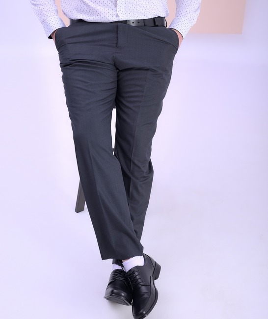 Επίσημο γκρι κλασικό παντελόνι με ιταλική τσέπη