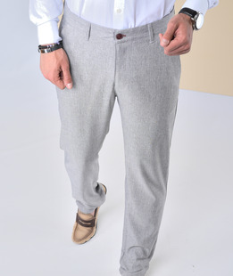 Ανδρικό γκρι παντελόνι από  ανάγλυφο ύφασμα 