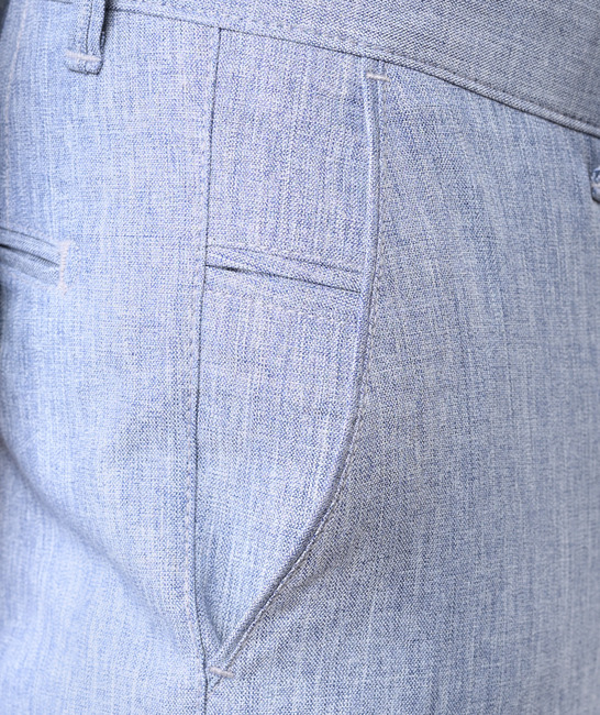 Μπλε ανδρικό παντελόνι από ανάγλυφο ύφασμα 
