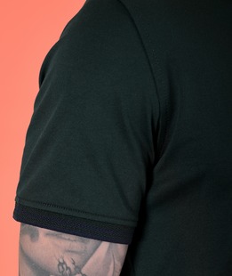 Ανδρικό μπλουζάκι με γιακά σκούρο πράσινο