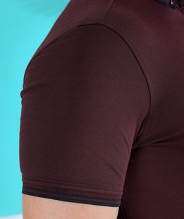 Ανδρικό μπλουζάκι με γιακά χρώμα μπορντό με λογότυπο