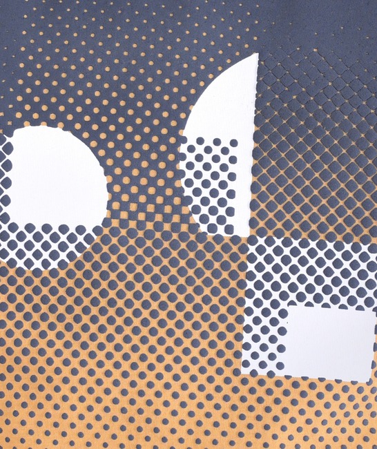Ανδρικό μπλουζάκι σε τρισδιάστατα γεωμετρικά σχήματα χρώμα μουσταρδί