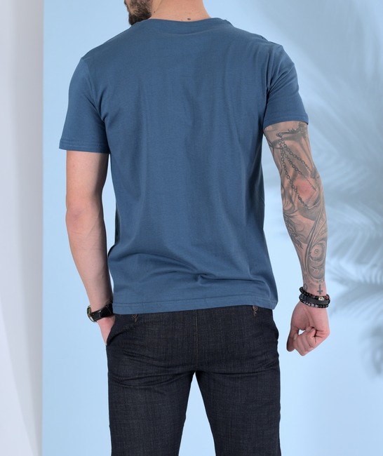 Σκούρο μπλε ανδρικό μπλουζάκι με γραμμές Clothing