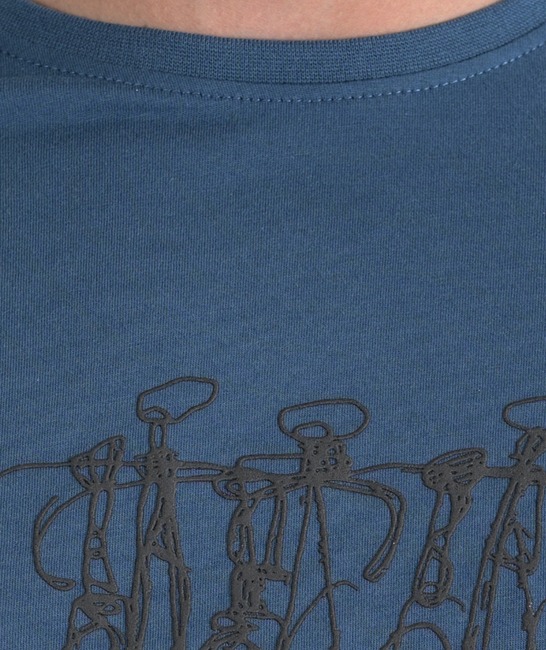 Ανδρικό μπλουζάκι indigo σε τρισδιάστατες γραμμές