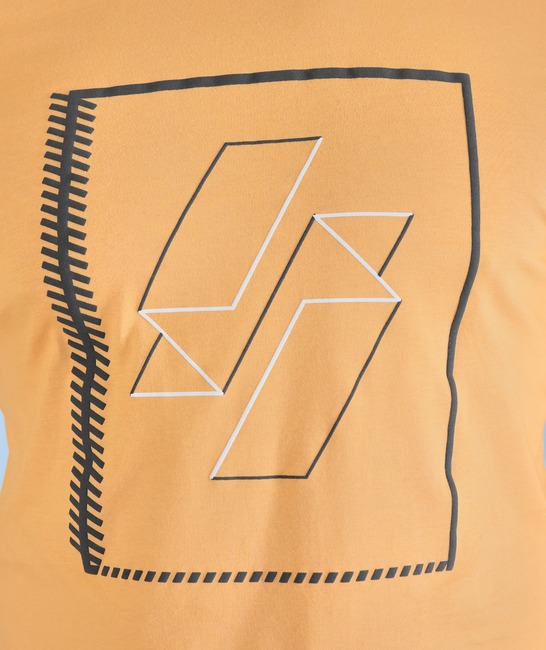 Ανδρικό μπλουζάκι τρισδιάστατου περιγράμματος χρώμα μουσταρδί