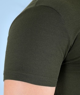 Απλό t-shirt σε ανάγλυφο ύφασμα πράσινο χρώμα