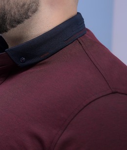 Μπλούζα πόλο μεγάλου μεγέθους με λογότυπο χρώμα μπορντό