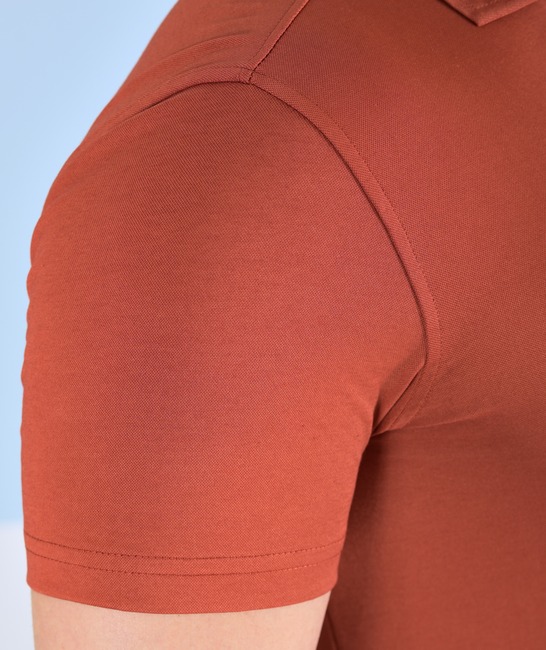 Ανδρικό μπλουζάκι με γιακά  χρώμα Κεραμιδί 