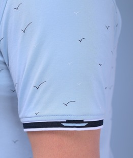 Μπλε πόλο μπλούζα μεγάλο μέγεθος σε μοτίβα