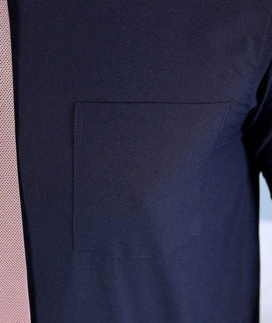 Ανδρικό σκούρο μπλε μακρυμάνικο πουκάμισο με τσέπη