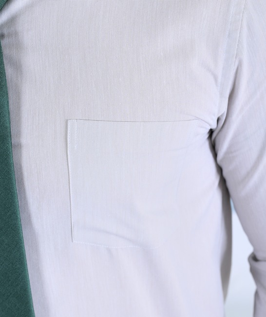 Ανδρικό γκρι μακρυμάνικο πουκάμισο με τσέπη