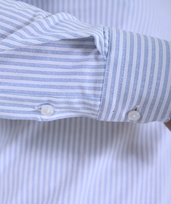 Ανδρικό λευκό πουκάμισο με μπλε ρίγες
