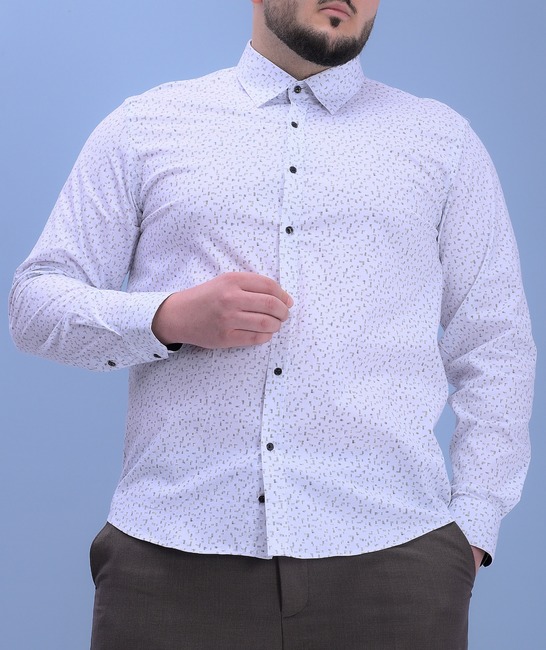 Ανδρικό πουκάμισο σε μεγάλο μέγεθος με μικρές λωρίδες