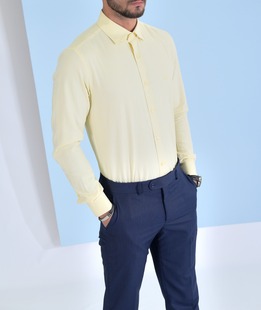 Ανδρικό αμπιγέ πουκάμισο με κεντημένο λογότυπο