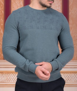 Μπλε πράσινη ανδρική μπλούζα με γραμμές 