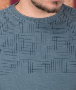 Μπλε πράσινη ανδρική μπλούζα με γραμμές 