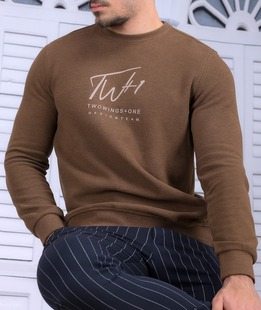 Ανδρική Premium μπλούζα TW Plus καφέ χρώμα