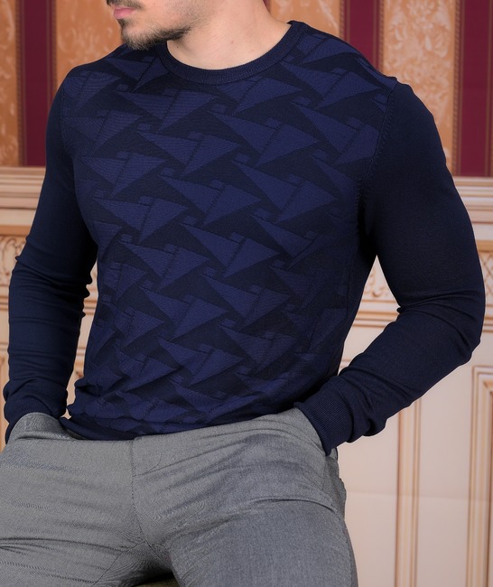 Ανδρικό πλεκτό πουλόβερ με σχέδια