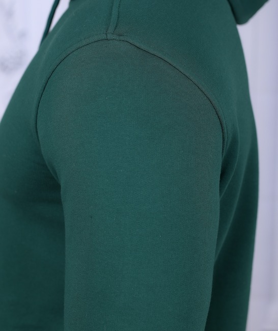 Πράσινο ανδρικό αθλητικό φούτερ με στάμπα OUR ATTIDUTE