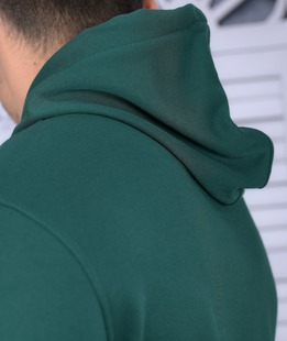 Πράσινο ανδρικό αθλητικό φούτερ με στάμπα OUR ATTIDUTE