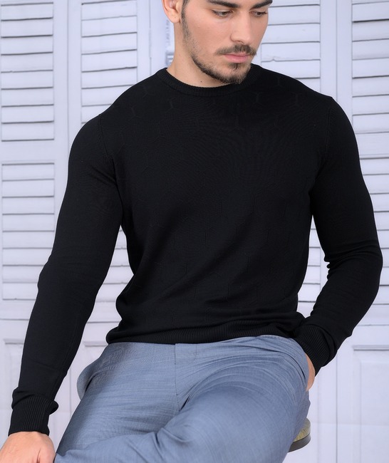 Μαύρο ανδρικό πουλόβερ