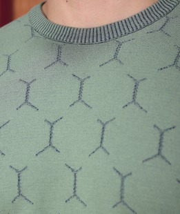 Κομψό ανδρικό πουλόβερ  ανοιχτό πράσινο